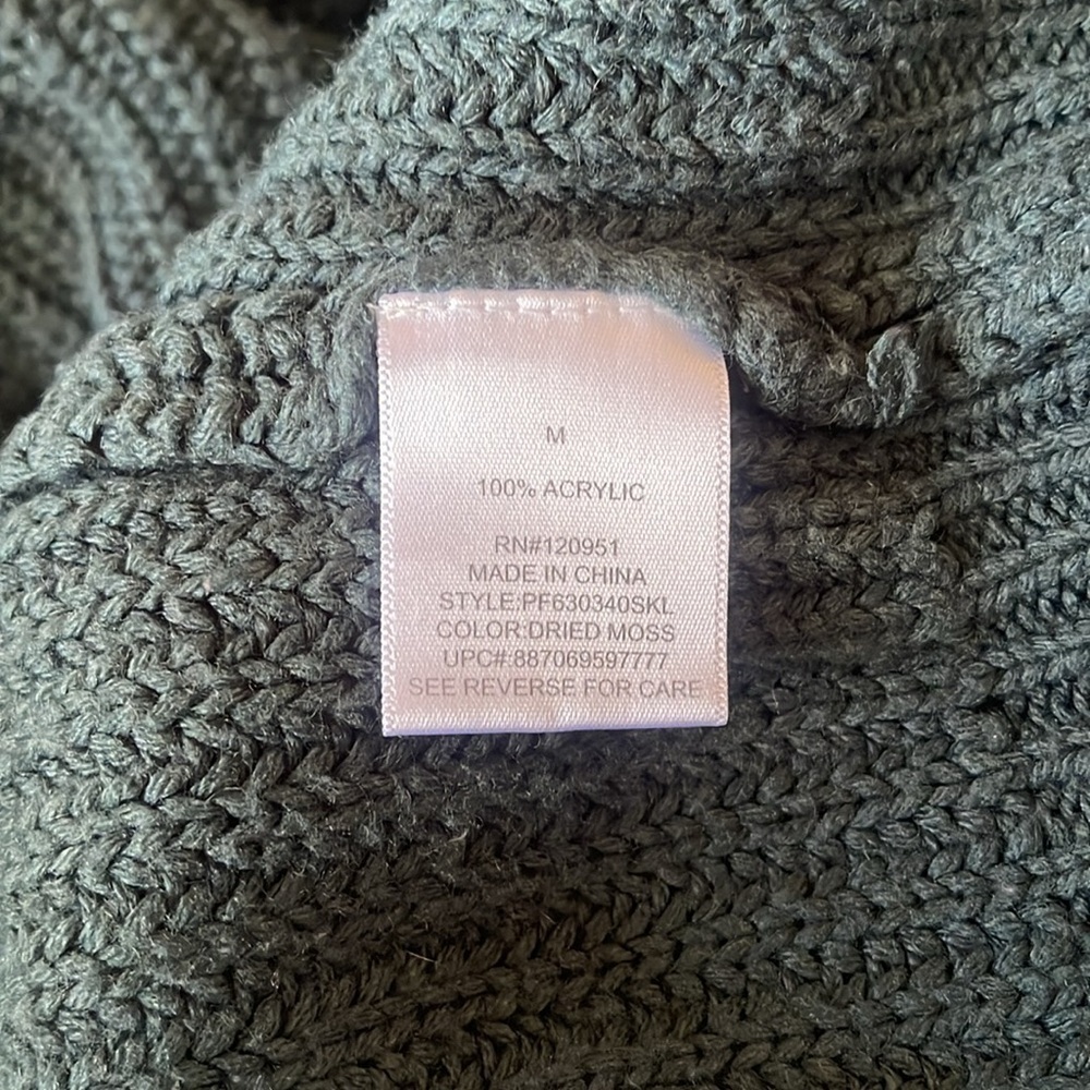 Pink Republic Dark Green Knitted Turtle Neck Long Sleeve Sweater Women Medium - Picture 4 of 5